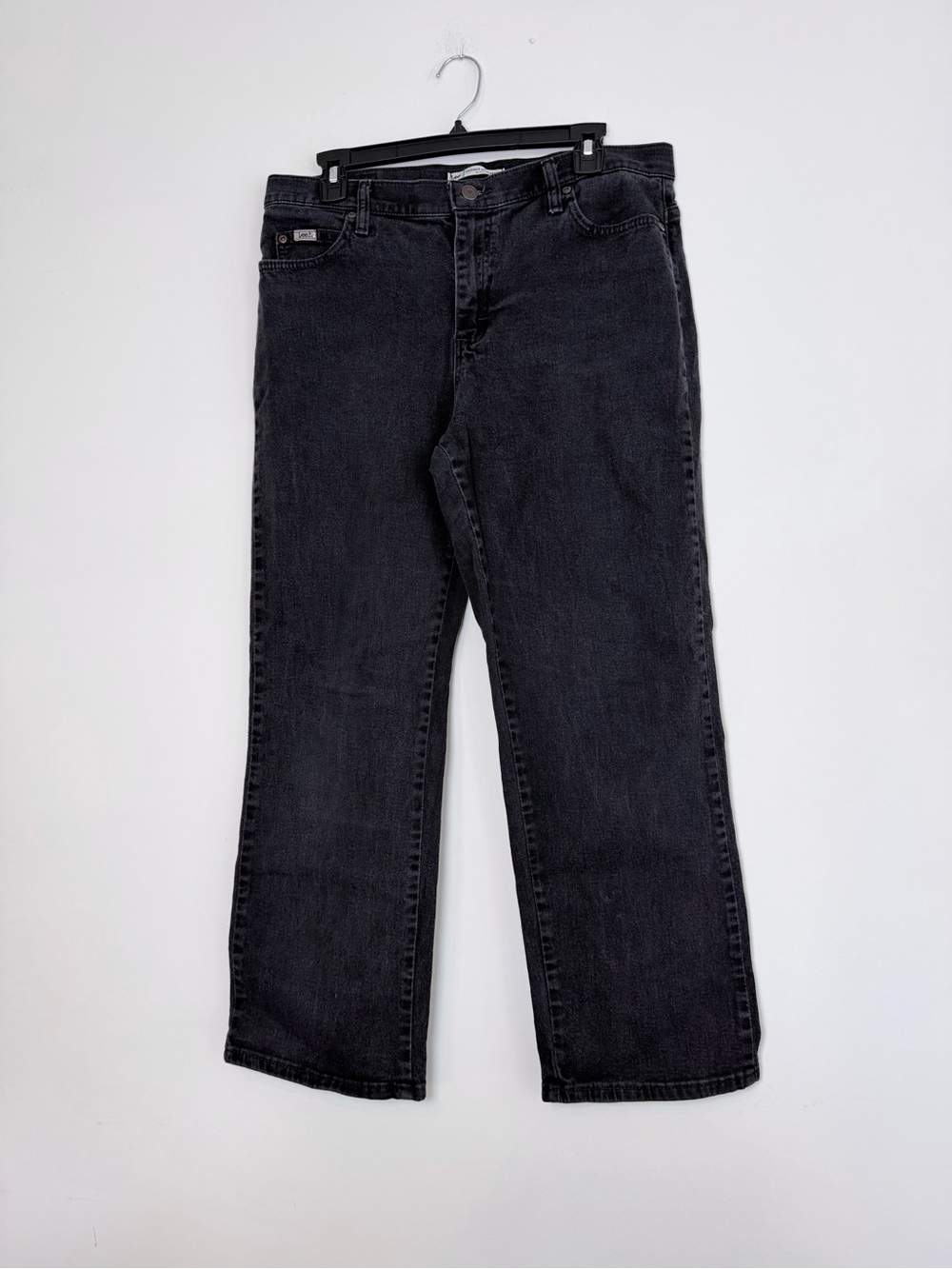 Lee Relaxed Fit Straight Leg Jeans Vintage Washed Black Size 12 Short